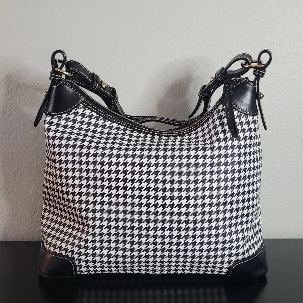 Dooney & Bourke Houndstooth Hobo Shoulder Bag - Picture 2 of 16